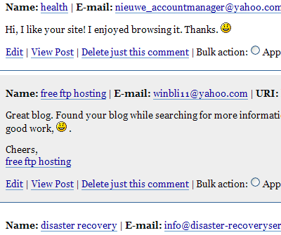 Blog Comment Spam