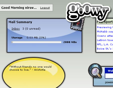 Goowy - Web 2.0 desktop