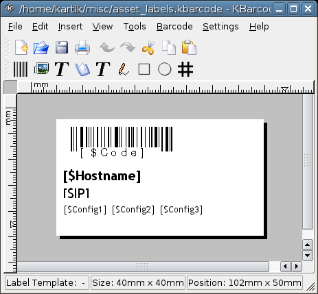 KBarCode Label Editor