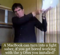 MacBook turned into a light saber